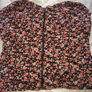 Zip up floral tight tube top.